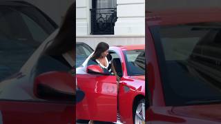 Lovely elegant lady entering her Ferrari at Hotel Paris billionaire monaco luxury lifestyle fyp [upl. by Friday]