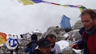 Nepal Earthquake 2015 Witness Videos on Everest  The New York Times [upl. by Atnuahs]