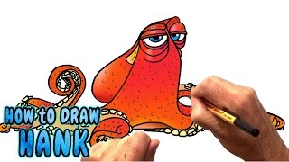 How to Draw Hank from Finding Dory NARRATED [upl. by Clower87]