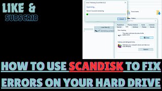 HOW TO USE SCANDISK TO FIX ERRORS ON YOUR HARD DRIVE [upl. by Aratahs834]