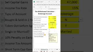 The Withdrawal Calculator  Brokerage Account  in 60 seconds investing finance shorts [upl. by Nnoved]