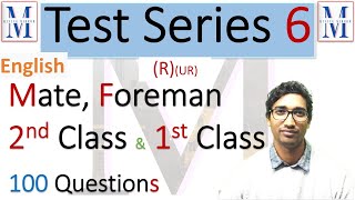 Test Series 6  For Mate amp Foreman 2nd amp 1st Class RUR Metal  Best questions for DGMS CBT [upl. by Sollows]