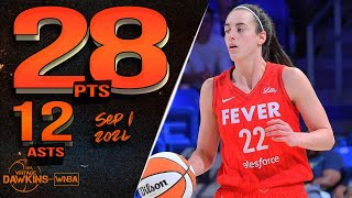 Caitlin Clark Drops 28 Pts x 12 Asts vs Wings 🔥  September 1 2024 [upl. by Lynd454]