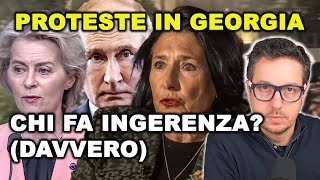 PROTESTE IN GEORGIA dopo le elezioni  CRESCE LA TENSIONE con accuse di brogli ed ingerenze russe [upl. by Millard]