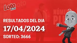 Resultados del sorteo Loto Plus del Miércoles 17 de Abril del 2024 [upl. by Erodoeht736]