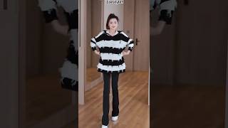 Womens Hole Tassel Cutout Sweater Knitted MidLength Black and White Striped Jumper TopZoeStyle1 [upl. by Raknahs301]