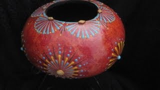 How to sponge texture on a gourd  Featuring Miriam Joy [upl. by Kyriako189]