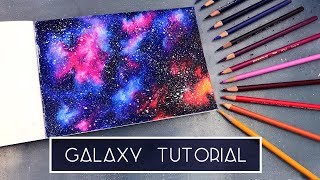 How to Draw a Galaxy  Coloured Pencil Tutorial [upl. by Vallonia674]