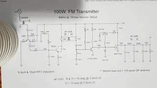 100w FM Transmitter schematic diagram [upl. by Strenta]