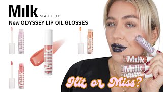 milk makeup odyssey lip oil gloss review tutorial swatches [upl. by Idell]