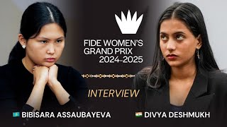 Interview with 🇮🇳 Divya Deshmukh amp 🇰🇿 Bibisara Assaubayeva  Shymkent FIDE Womens Grand Prix [upl. by Clement324]