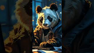 Pandas Midnight Hustle Surviving the Office Grind ai cute aiwildlife [upl. by Neersin92]