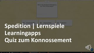 MultipleChoiceQuiz zum Konnossement  Prüfungsvorbereitung Spedition amp Logistik [upl. by Ahsenom]