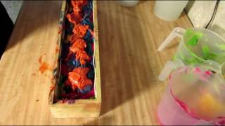 Homemade Cold Process Soap Making A Rainbow Soap [upl. by Kolnick]