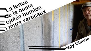 Tenue de la ouate de cellulose projetée humide en murs [upl. by Anneirda588]