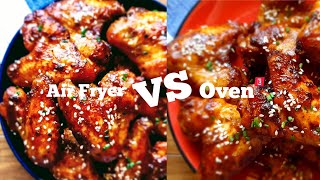 Crispy Chicken WingsAir fryer VS Oven Recipe烤雞翅氣炸鍋與烤箱對比烤雞翅How to make sticky chicken wings [upl. by Axia]