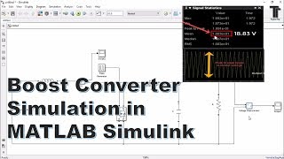 boost converter Simulation MATLAB Simulink [upl. by Hallagan]