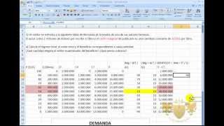 MONOPOLIO Ejercicio sobre Maximizacion de Beneficios en Excel Mankiw [upl. by Kruse]