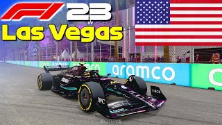 F1 23  100 Race Las Vegas in Hamiltons Mercedes [upl. by Bilat]