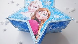 Scatola a forma di Stella Frozen  Frozen Star Box diy [upl. by Eelesor]