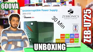 Zebronics 600VA ZEBU725 UPS Unboxing amp Review  Backup Time  Zebronics UPS Price 🔥🔥🔥 [upl. by Sirois216]