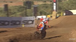 Close call for Herlings in MXGP RAM Qualifying Race  2024 MXGP of Castilla la Mancha [upl. by Eirruc]