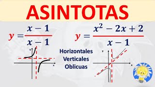 📌 Cómo determinar las ASINTOTAS DE UNA FUNCIÓN  Asintotas Verticales Horizontales y Oblicuas [upl. by Halda]