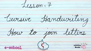 Cursive handwriting lesson 7  How to join cursive letters Tutorial  step by Step [upl. by Hussein510]