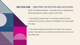 Lecture Criminal Law Arbitrary Detention and Warrantless Arrest [upl. by Alaecim]