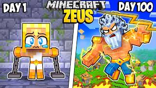 I Survived 100 Days as ZEUS in Minecraft [upl. by Halimak]