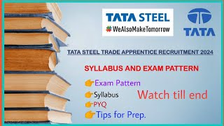 SyllabusExam Pattern 2024 discussed for Tata Steel Apprentice 2024  Tata Steel Apprentice 2024 [upl. by Okomot753]