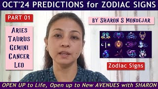 OCTOBER24 PREDICTIONS for your Zodiac Signs  Part 01  Aries Taurus Gemini Cancer amp Leo [upl. by Lopez211]