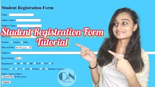 How to create Student Registration Form using Notepad  Code With Neha [upl. by Thebazile]