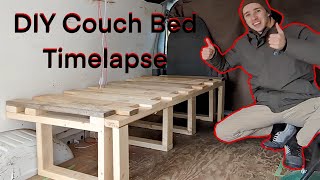 DIY Pull Out Couch Bed Build Timelapse  Vanlife [upl. by Anekam101]