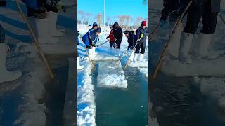 നദിയിലെ ഐസ് വെട്ടുന്നത് കണ്ടോ ice harvesting in china malayalam shorts [upl. by Paver703]