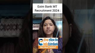 Exim Bank Recruitment 2024 [upl. by Shipp]