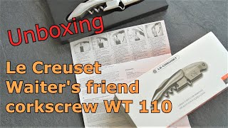 LE CREUSET 3InOne Waiters Corkscrew Waiters friend WT 110 UNBOXING amp REVIEW [upl. by Chapa]