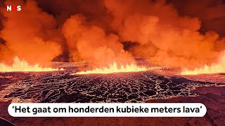 Vulkaan op IJsland uitgebarsten weken na ontruiming dorp [upl. by Nidnerb]