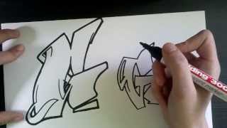 How to draw Graffiti Letter quotGquot on paper [upl. by Aloiv]