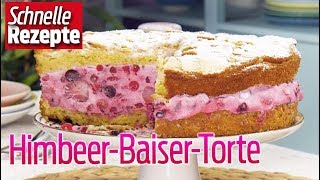 HimbeerBaiserTorte – das perfekte SommerDessert  Schnelle Rezepte [upl. by Ruamaj]