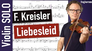 Kreisler Liebesleid Loves Sorrow VIOLIN SOLO  Violin Sheet Music  Playalong in various Tempi [upl. by Lesna]