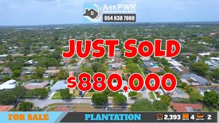 Plantation Home For Sale at 7401 NW 7th Street Plantation FL 33317 [upl. by Anaujal]