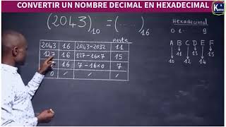 🚀INFORMATIQUE  comment convertir un nombre décimal en hexadécimal [upl. by Xavler828]