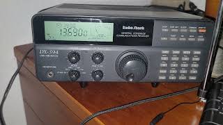 Radio Shack DX394 Shortwave Radio New Zealand International signing onto to 21 meter band [upl. by Woodhead880]