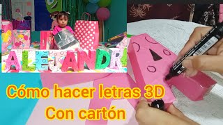 Cómo hacer letras 3D con Cartón [upl. by Antoinette]