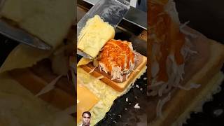 Full of buldak🥫sauce Amazing egg🥚bomb toast🥪that you can eat🤤 by folding it shorts viralvideos [upl. by Kendricks]