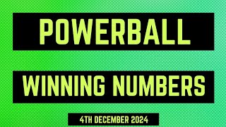 Powerball Winning Numbers 4th December 2024 [upl. by Catherine]