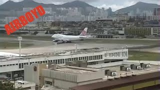 China Airlines 747 Takeoff Kai Tak Airport [upl. by Hudgens]