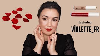 Red Lipstick Makeup Look  VIOLETTE FR Petal Bouche and Yeux Paint [upl. by Ecirtnas]