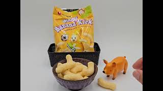 ASMR crunchy Banana Kick snack review [upl. by Nivlem412]